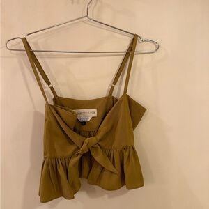 Stone Cold Fox Mustard Tie-Front Crop Top